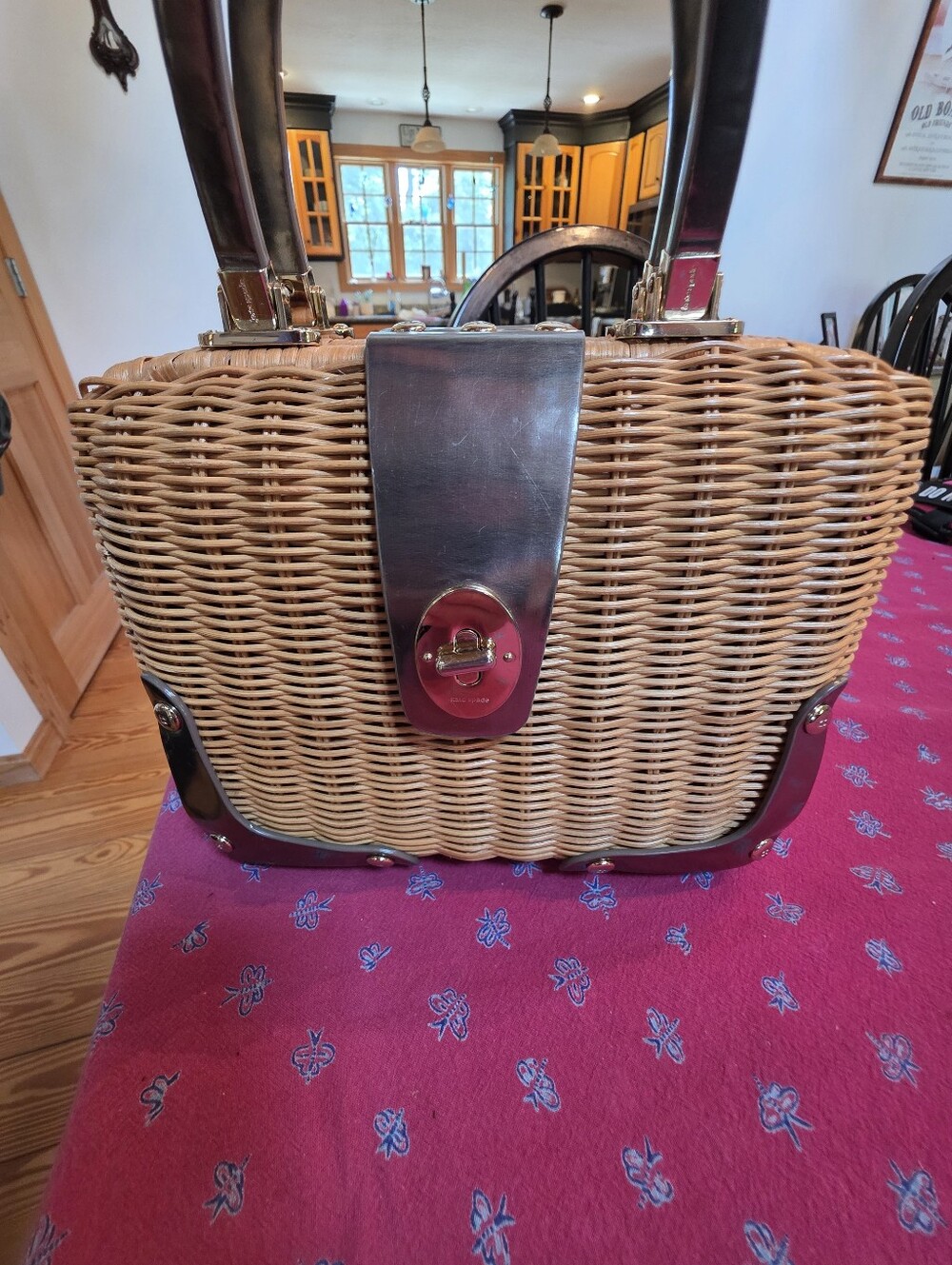 Katd Spade Rattan Straw Handbag